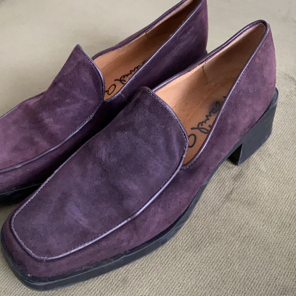 David Aaron Purple Suede Loafers Made in Brazil Women's Size 7.5